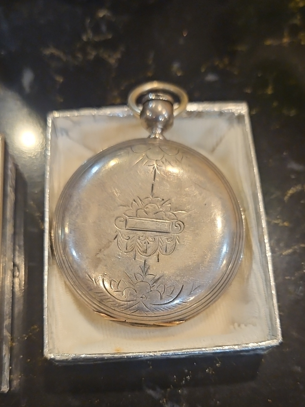 Vintage Silver Engraved Pocket Watch
